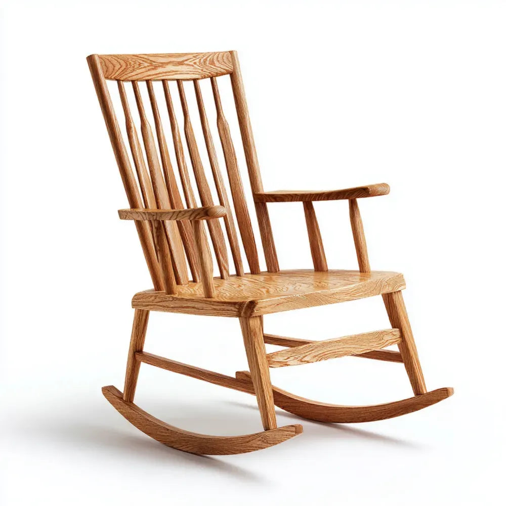 Wooden Rocking Chair 60x80x100 cm Natural Oak Finish – Classic Design